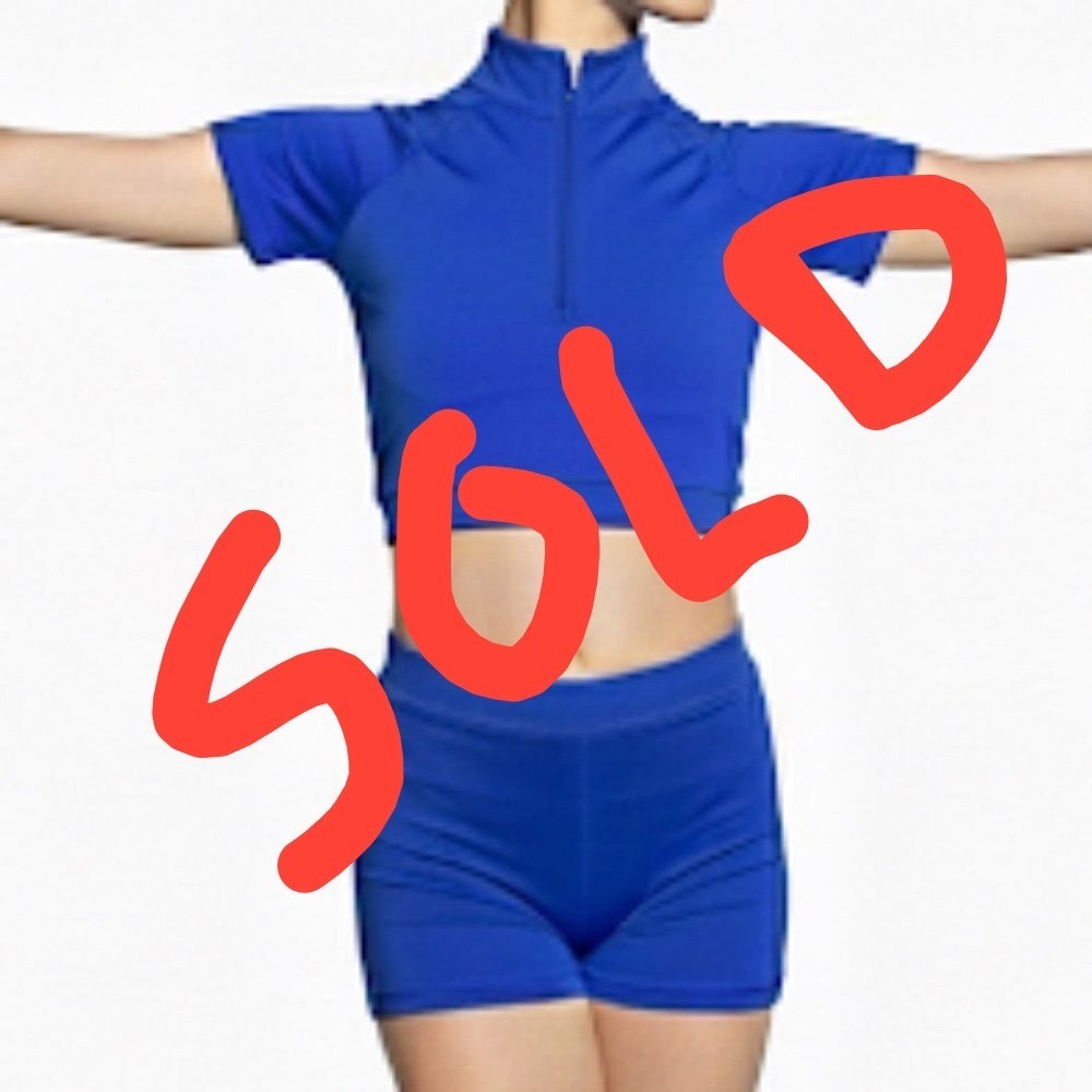 Theatricals‎ Royal Blue Dance Crop Top and Shorts Set Child X-Large CXL